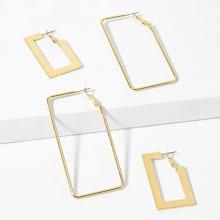 Shein Open Rectangle Drop Earrings 2pairs