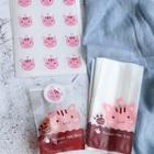 Shein Cat Print Biscuits Bag With Sticker 50pcs
