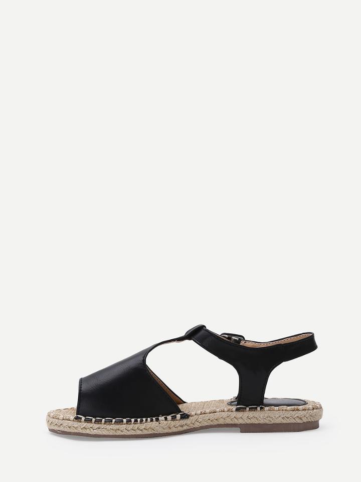 Shein Black Faux Leather Block Mules Sandals