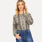 Shein Snake Skin Long Sleeve Pullover