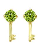 Shein Green Crystal Key Shape Stud Earring