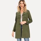 Shein Single Breasted Solid Outerwear