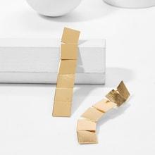 Shein Metal Square Design Drop Earrings