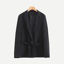 Shein Solid Self Tie Blazer