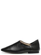 Shein Black Square Toe Faux Leather Slip On Flats