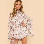 Shein Exaggerated Bell Sleeve Frill Detail Romper