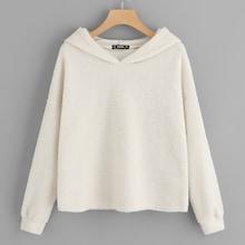 Shein Drop Shoulder Teddy Hoodie