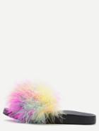 Shein Colorful Feather Soft Sole Flat Slippers
