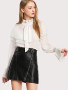 Shein Flounce Layered Bow Detail Blouse