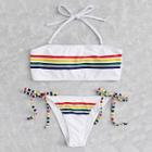 Shein Striped Tie Side Bikini Set