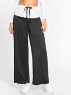 Shein Contrast Panel Marled Wide Leg Pants