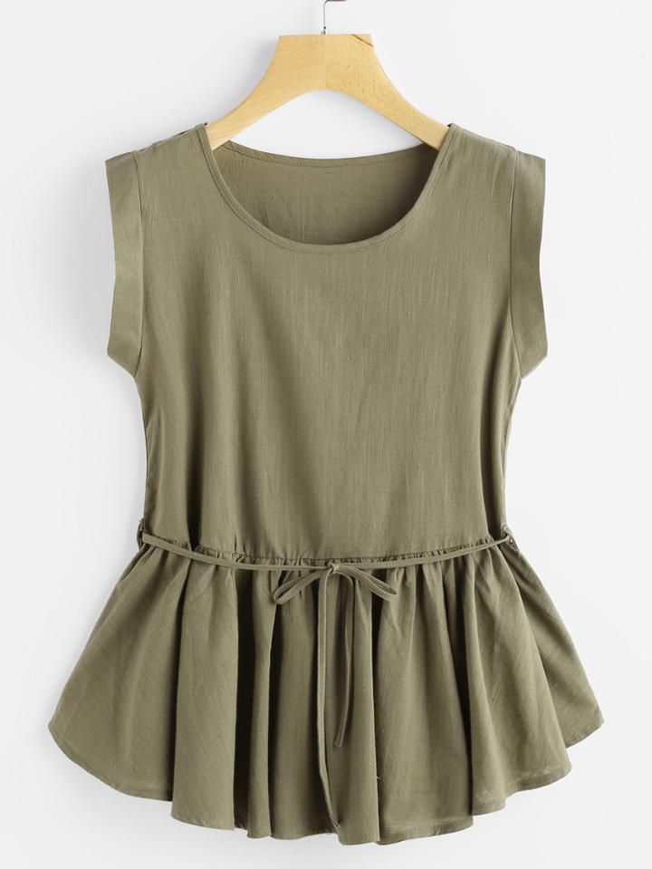 Shein Frill Hem Self Tie Top