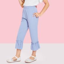 Shein Girls Elastic Waist Ruffle Leg Pants