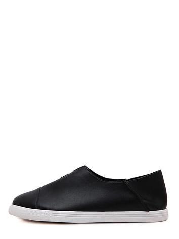 Shein Black Round Toe Crisscross Convertible Slip-on Sneakers