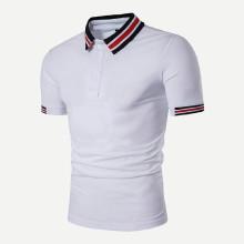 Shein Men Striped Detail Polo Shirt