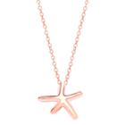 Shein Rose Pink Plated Starfish Pendant Necklace