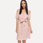 Shein Open Shoulder Self Tie Waist Dress