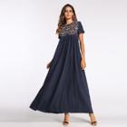 Shein Floral Embroidered Longline Dress