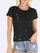 Shein Ripped Cut Out Back T-shirt