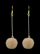 Shein Khaki Long Chain With Ball Dangle Earrings For Women