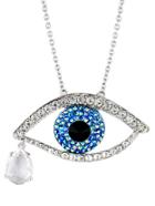Shein Silver Diamond Eye Chain Necklace