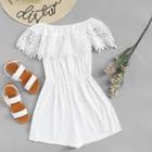 Shein Off Shoulder Guipure Lace Panel Jumpsuit