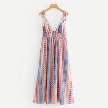 Shein Aztec Print Strappy Detail Dress