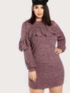 Shein Flounce Trim Space Dye Dress