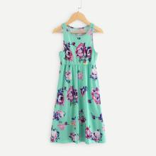 Shein Girls Floral Print Tank Dress