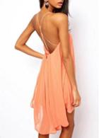 Rosewe Club Essential Open Back Spaghetti Strap Dress Pink