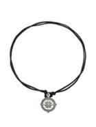 Shein Black Double Strand Silver Compass Choker Necklace