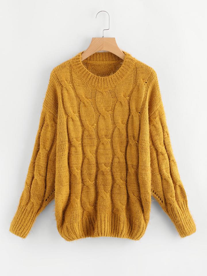 Shein Cable Knit Eyelet Detail Jumper