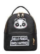 Shein Slogan Detail Panda Print Backpack