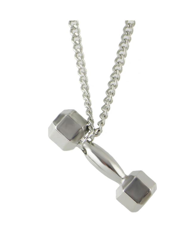 Shein Silver Color Dumbbell Pendant Necklace