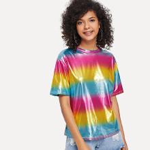 Shein Gradient Round Neck Tee