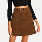 Shein Pocket Patched Cord Skirt