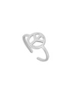 Shein Silver Hollow Peace Sign Open Ring