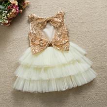 Shein Girls Contrast Sequin Bow Ball Gown Dress