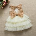Shein Girls Contrast Sequin Bow Ball Gown Dress