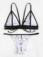 Shein Self Tie Colorblock Bikini Set