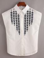 Shein Willow Branch Embroidered Blouse
