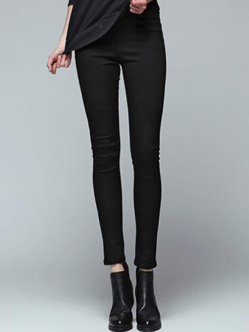 Shein Black Elastic Waist Slim Pant