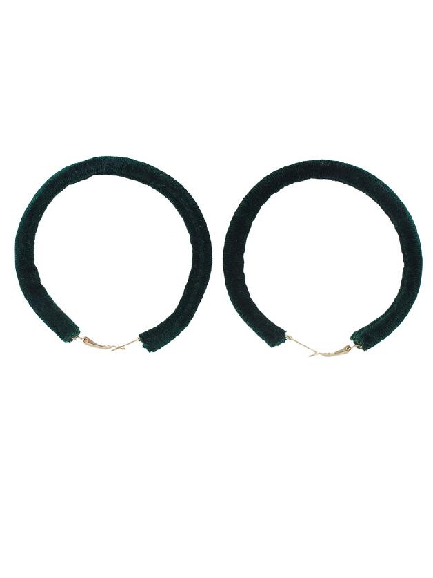 Shein Green Plush Round Earrings For Women