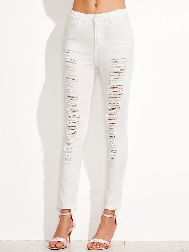 Shein Low Rise Ripped Skinny Jeans