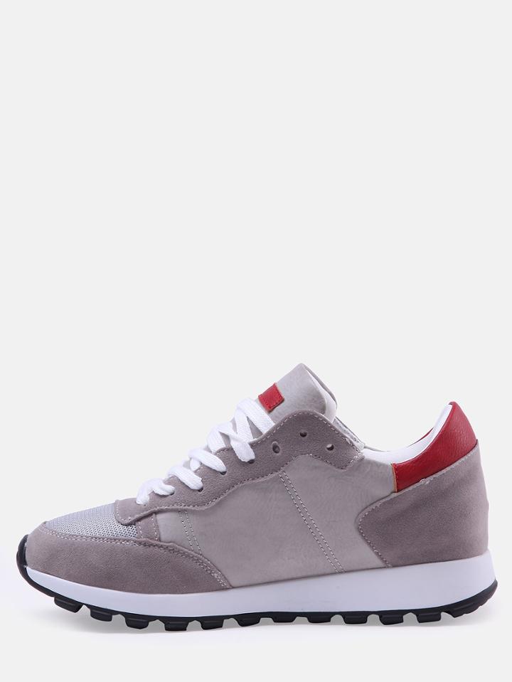 Shein Red Lace Up Top Casual Sneakers