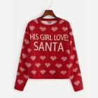 Shein Plus Christmas Letter And Heart Jumper