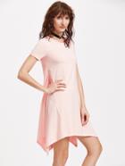 Shein Pink Asymmetric Swing Dress