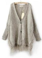 Rosewe Chic Long Sleeve V Neck Button Closure Cardigans