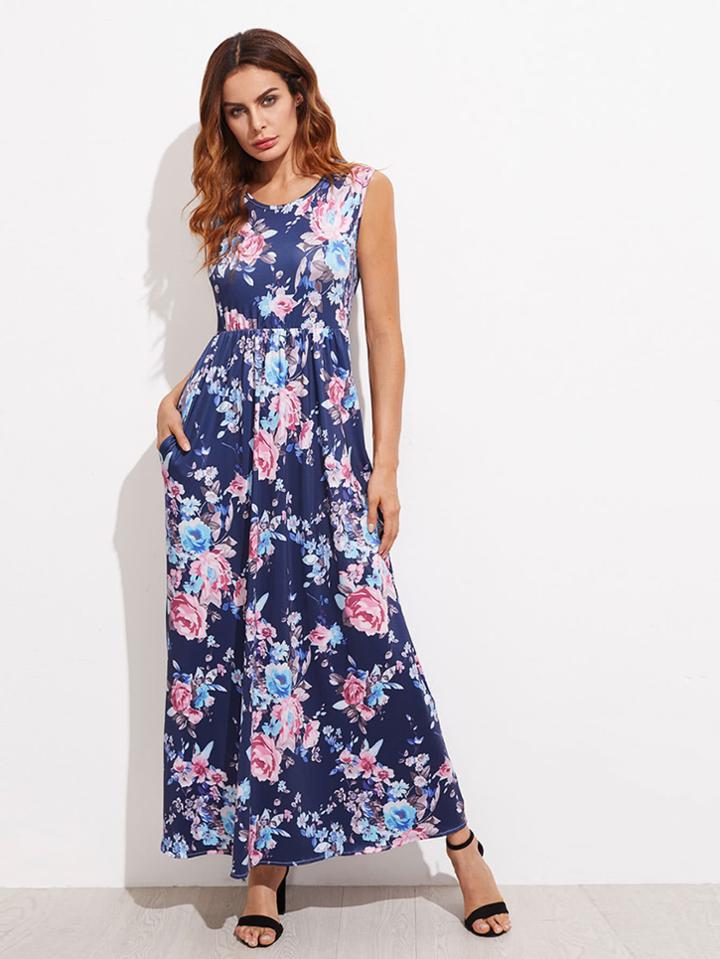 Shein Allover Florals Full Length Dress