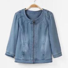 Shein Zip Through Denim Jacket